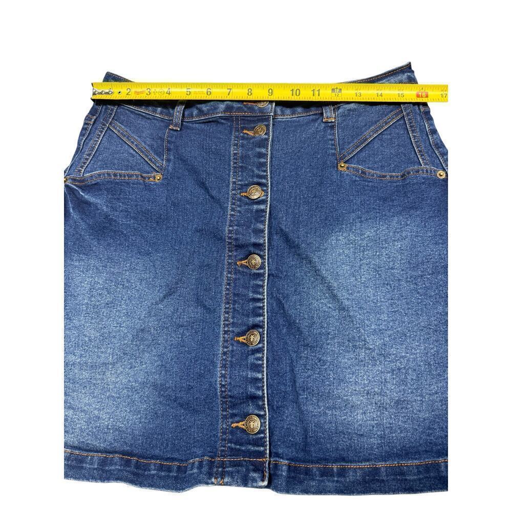 FRYE Denim Button Front A-Line Skirt Size 14W - Picture 4 of 7